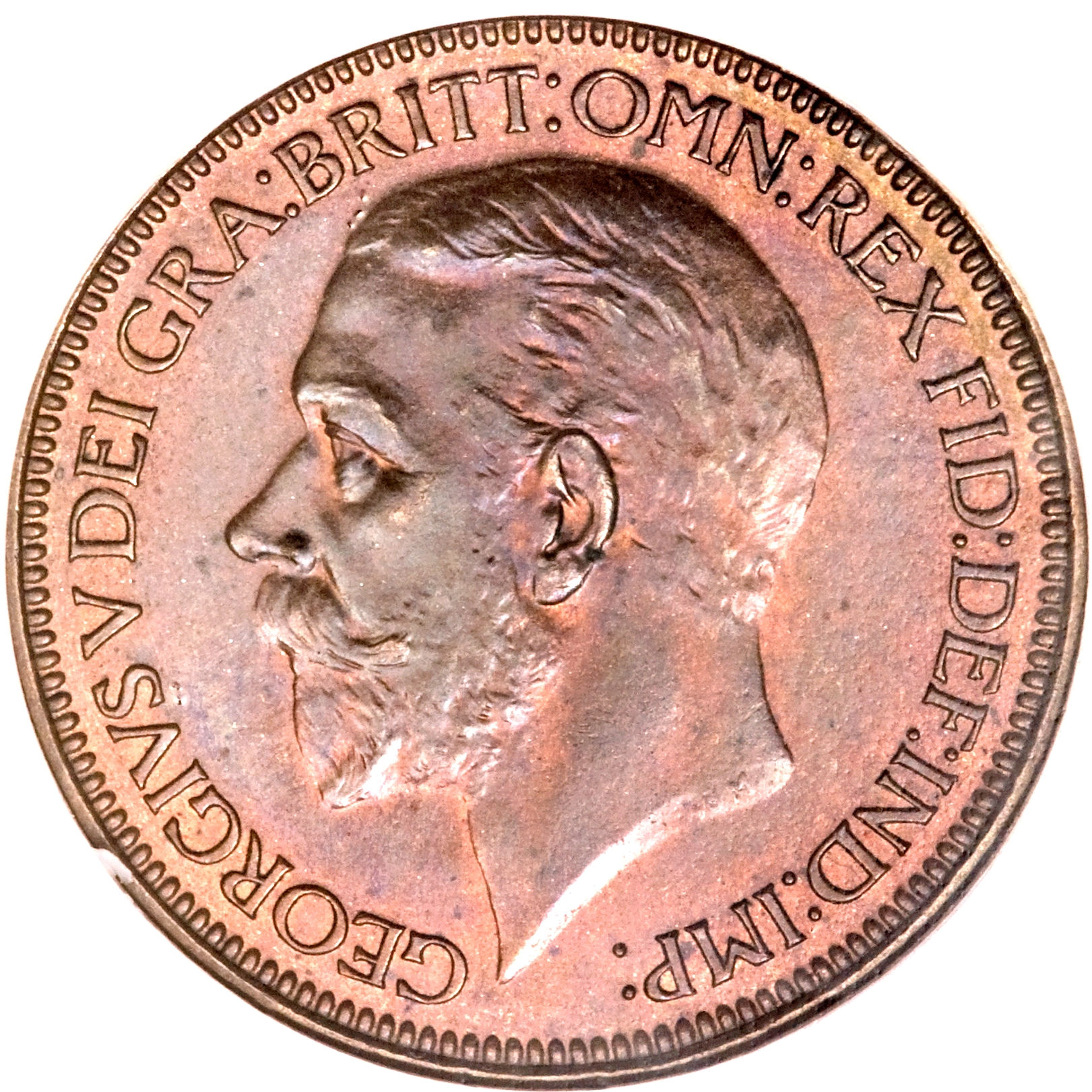 ½ Penny - George V modified effigy obverse