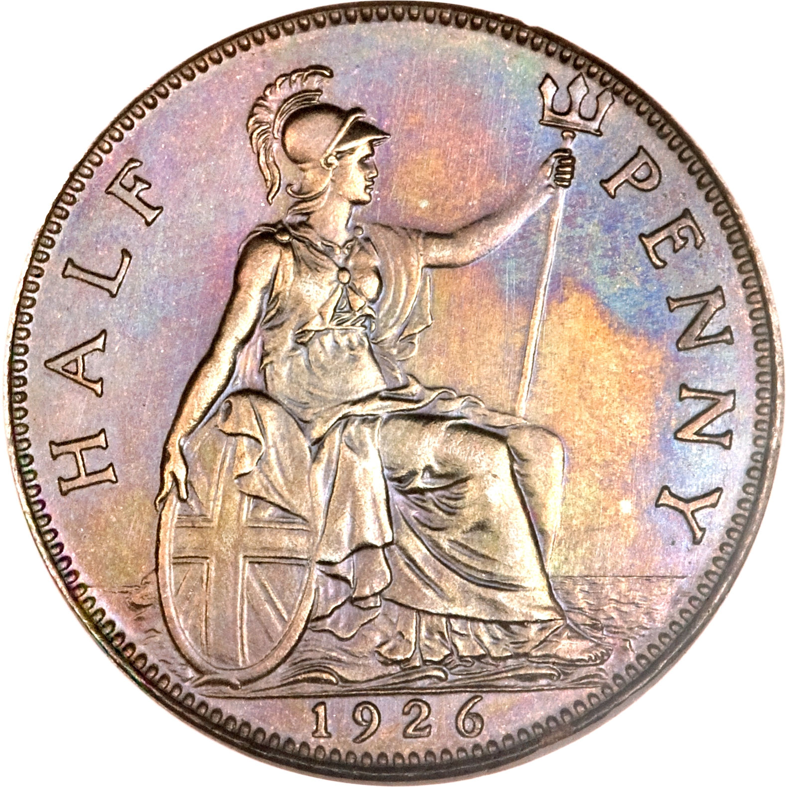 ½ Penny - George V modified effigy reverse
