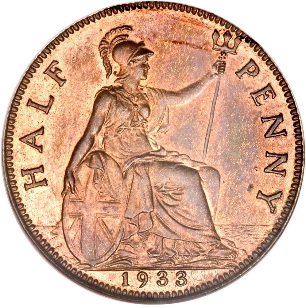 ½ Penny - George V smaller portrait reverse