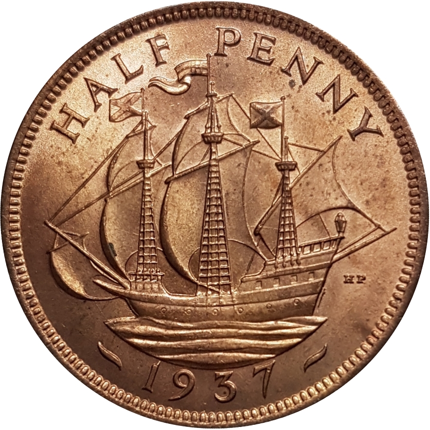 ½ Penny - George VI with 'IND:IMP' reverse