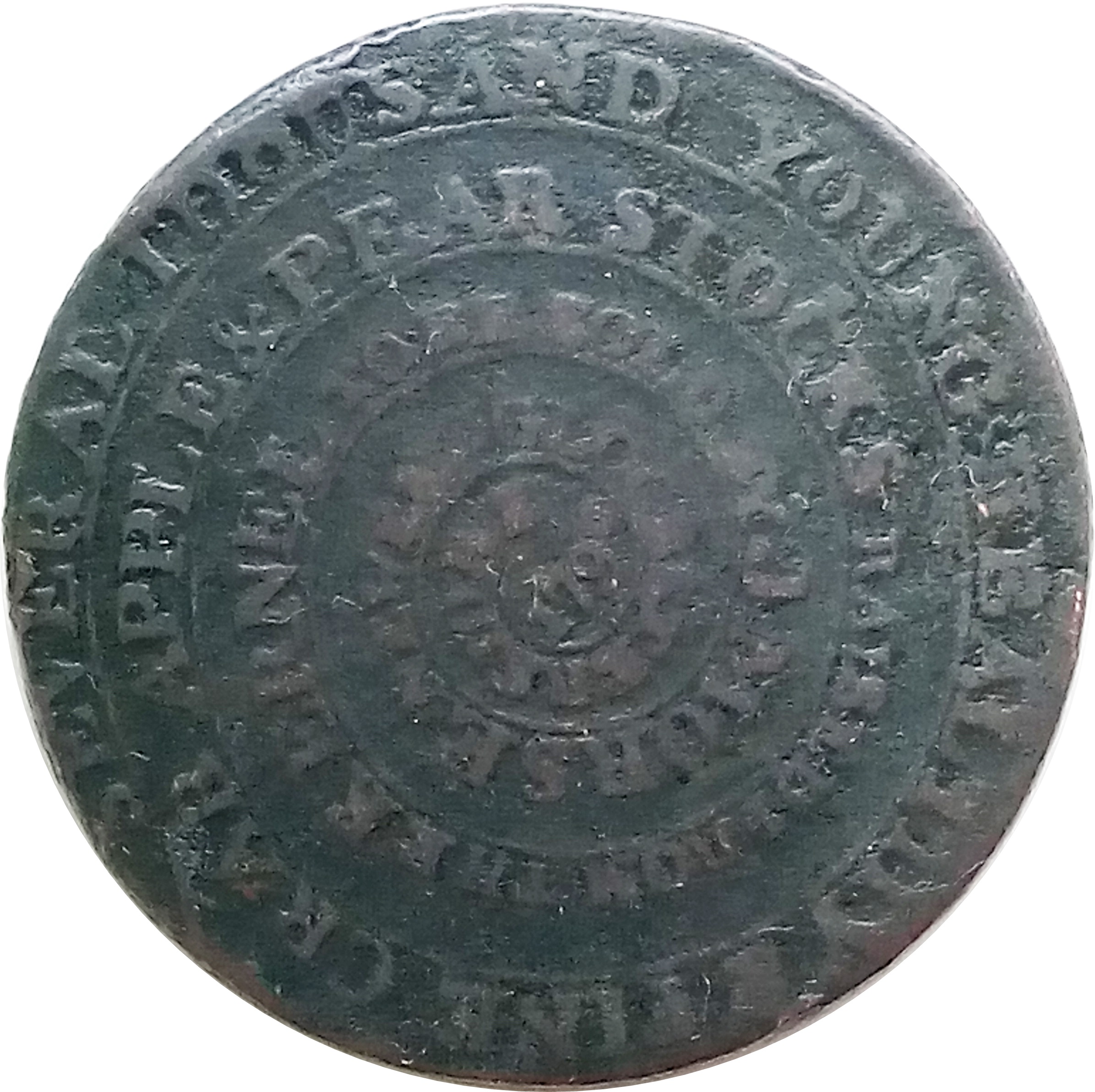 ½ Penny Gloucestershire - Newent / J. Morse reverse