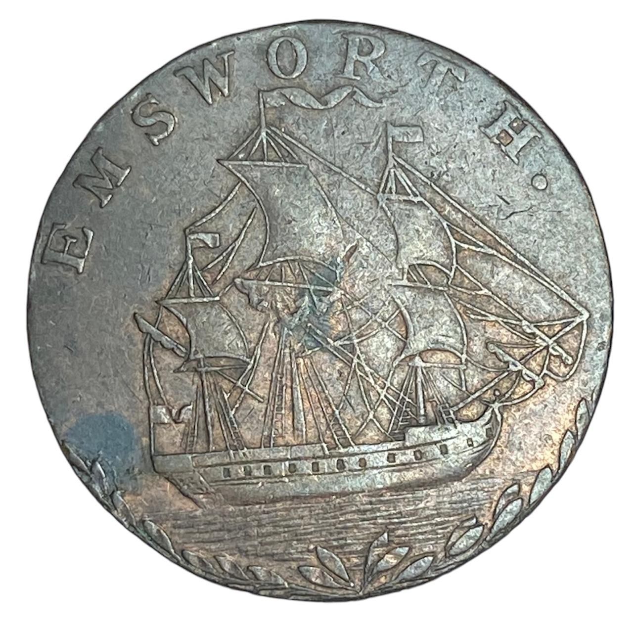 ½ Penny Hampshire - Emsworth / Sailing ship reverse