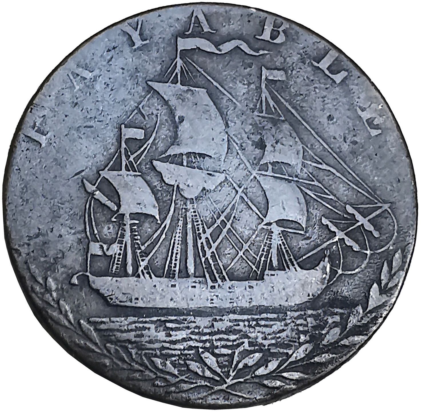 ½ Penny Hampshire - Portsea / G. Sargeant reverse