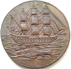 ½ Penny Hampshire - Portsea / Licensed Victuallers reverse