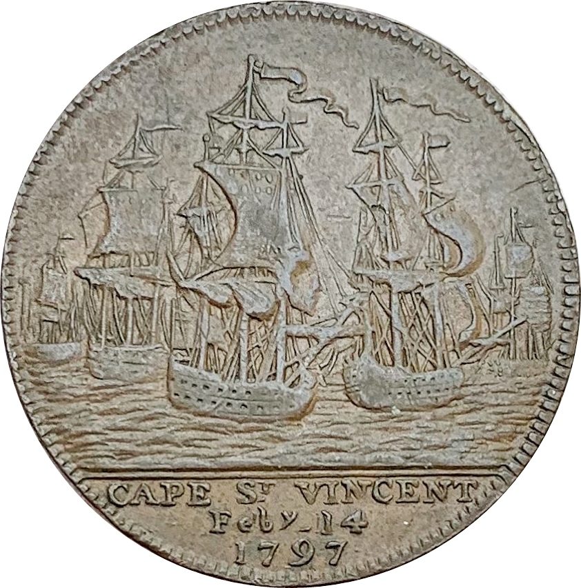 ½ Penny Hampshire - Portsmouth / Admiral Jervis reverse