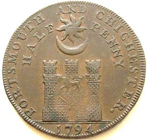 ½ Penny Hampshire - Portsmouth / John Howard reverse