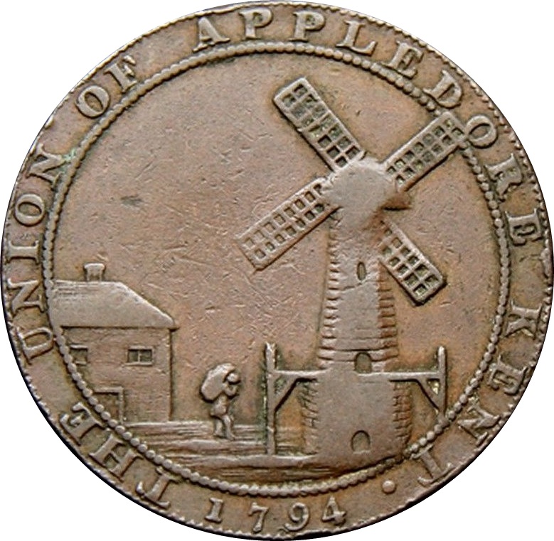 ½ Penny Kent - Appledore / W. Peckham obverse