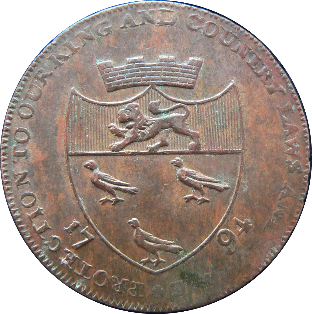 ½ Penny Kent - Canterbury / J. Mathews reverse
