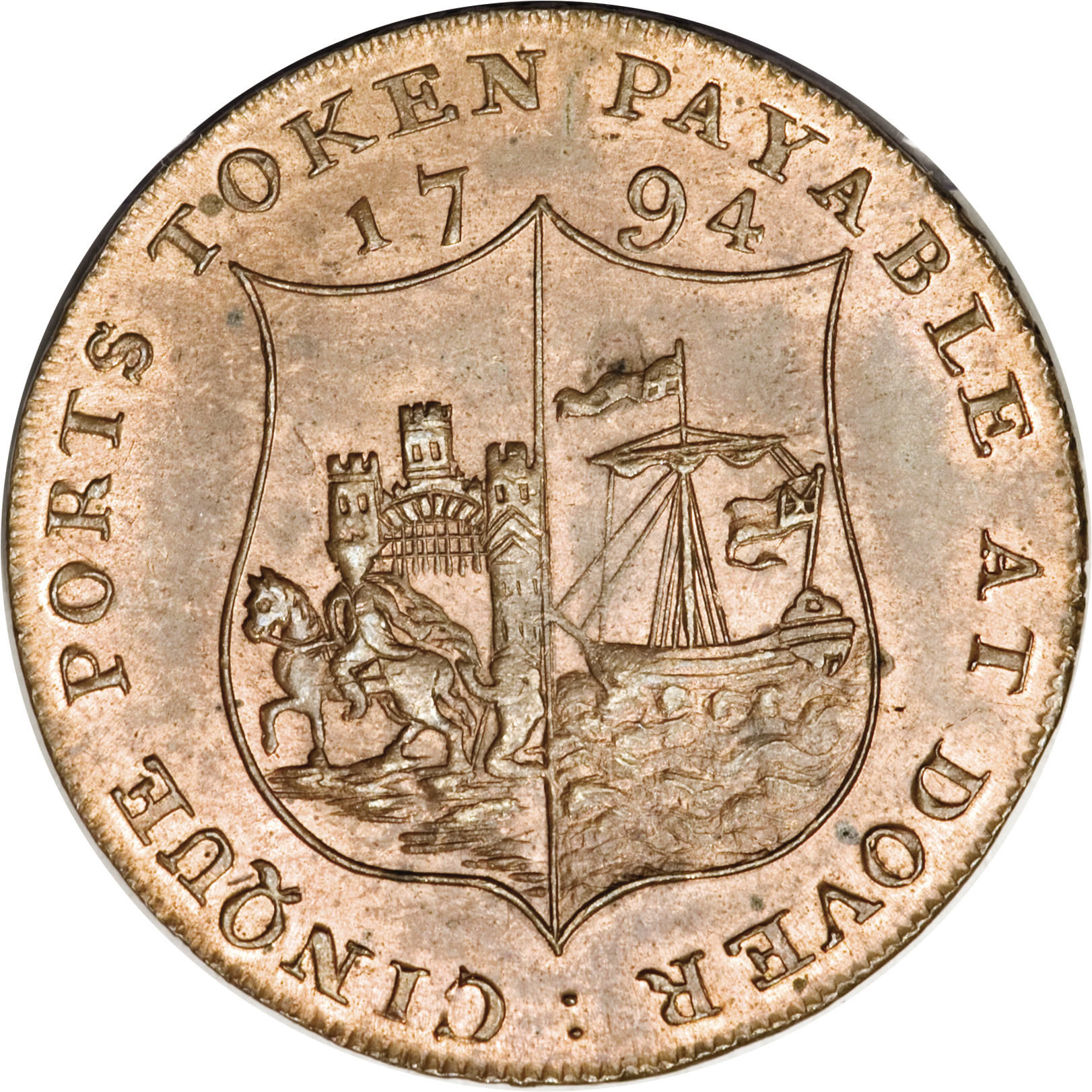 ½ Penny Kent - Dover / W. Pitt reverse