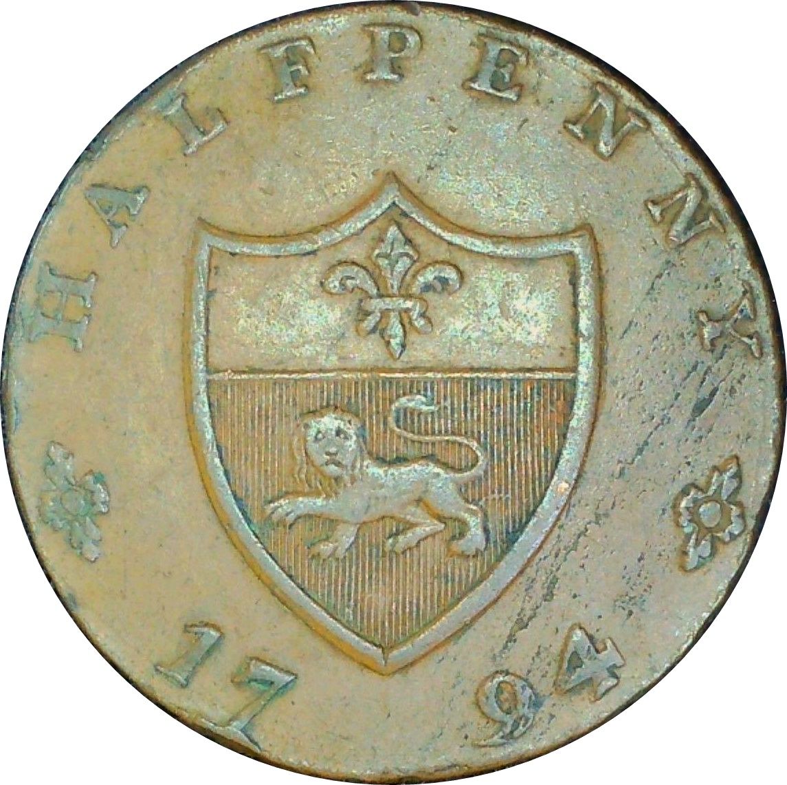 ½ Penny Lancashire - Lancaster / John of Gaunt reverse