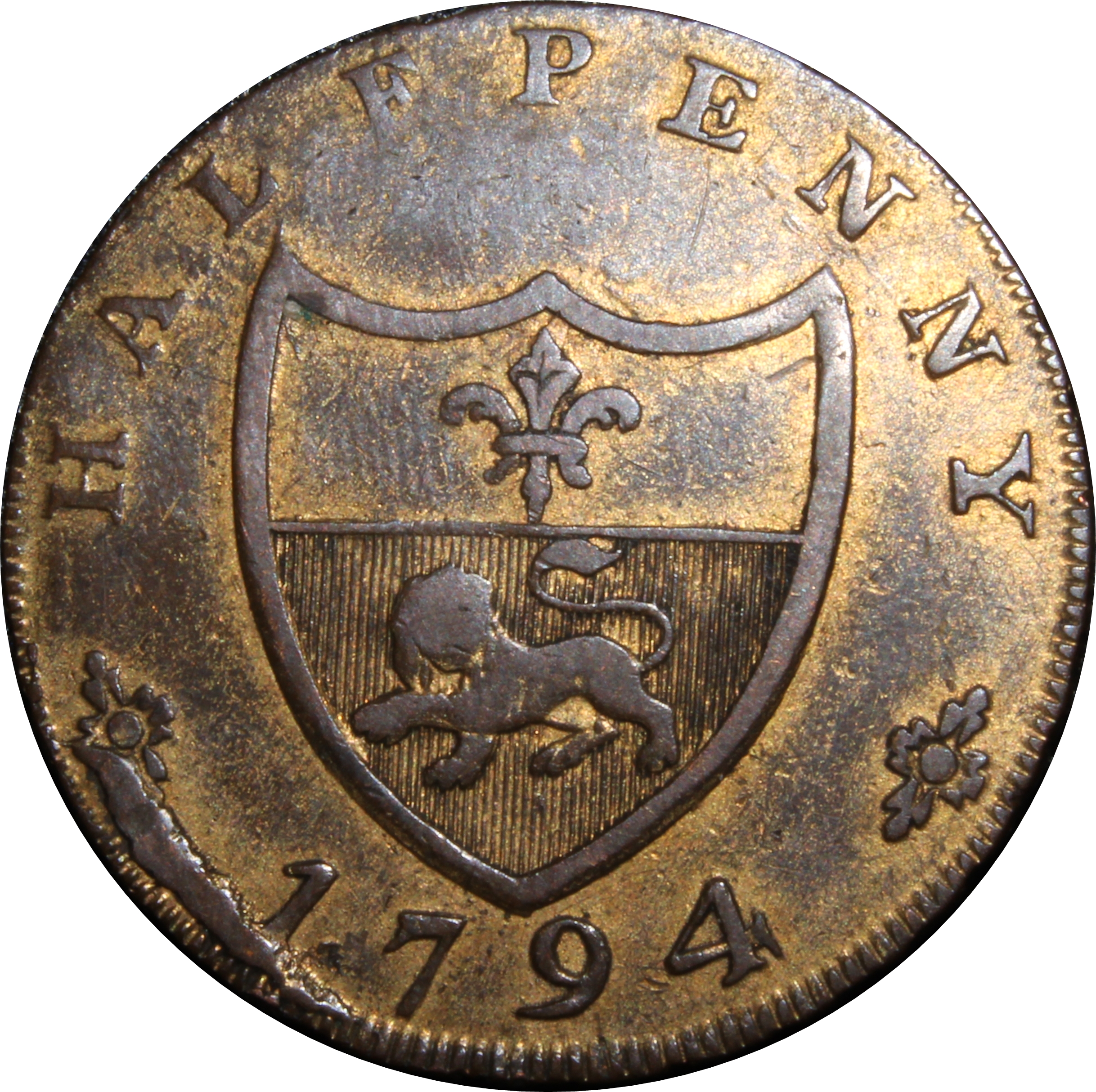 ½ Penny Lancashire - Lancaster / John of Gaunt reverse