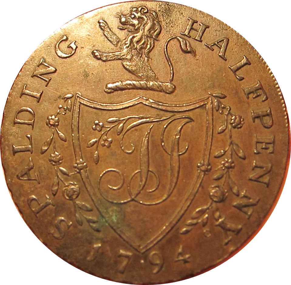 ½ Penny Lincolnshire - Spalding / T. Jennings reverse