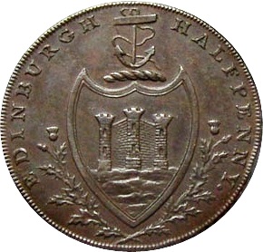 ½ Penny Lothian - Edinburgh / Hutchison's reverse