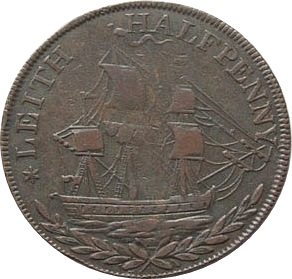 ½ Penny Lothian - Leith obverse