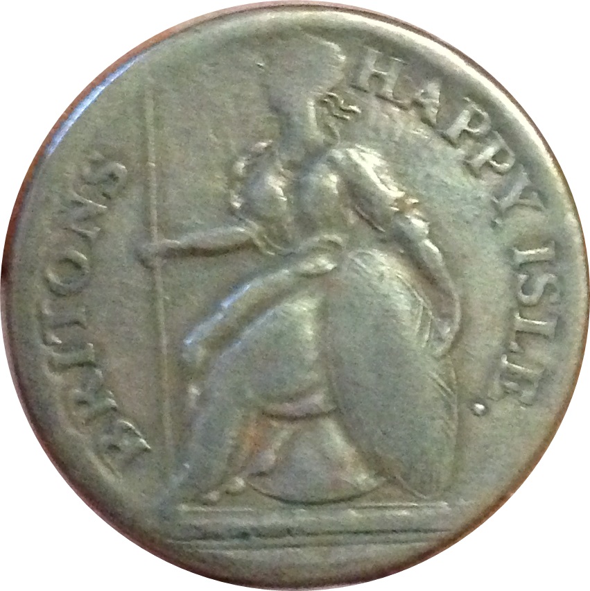 ½ Penny Louis the Sixteenth - Britons Happy Isle reverse