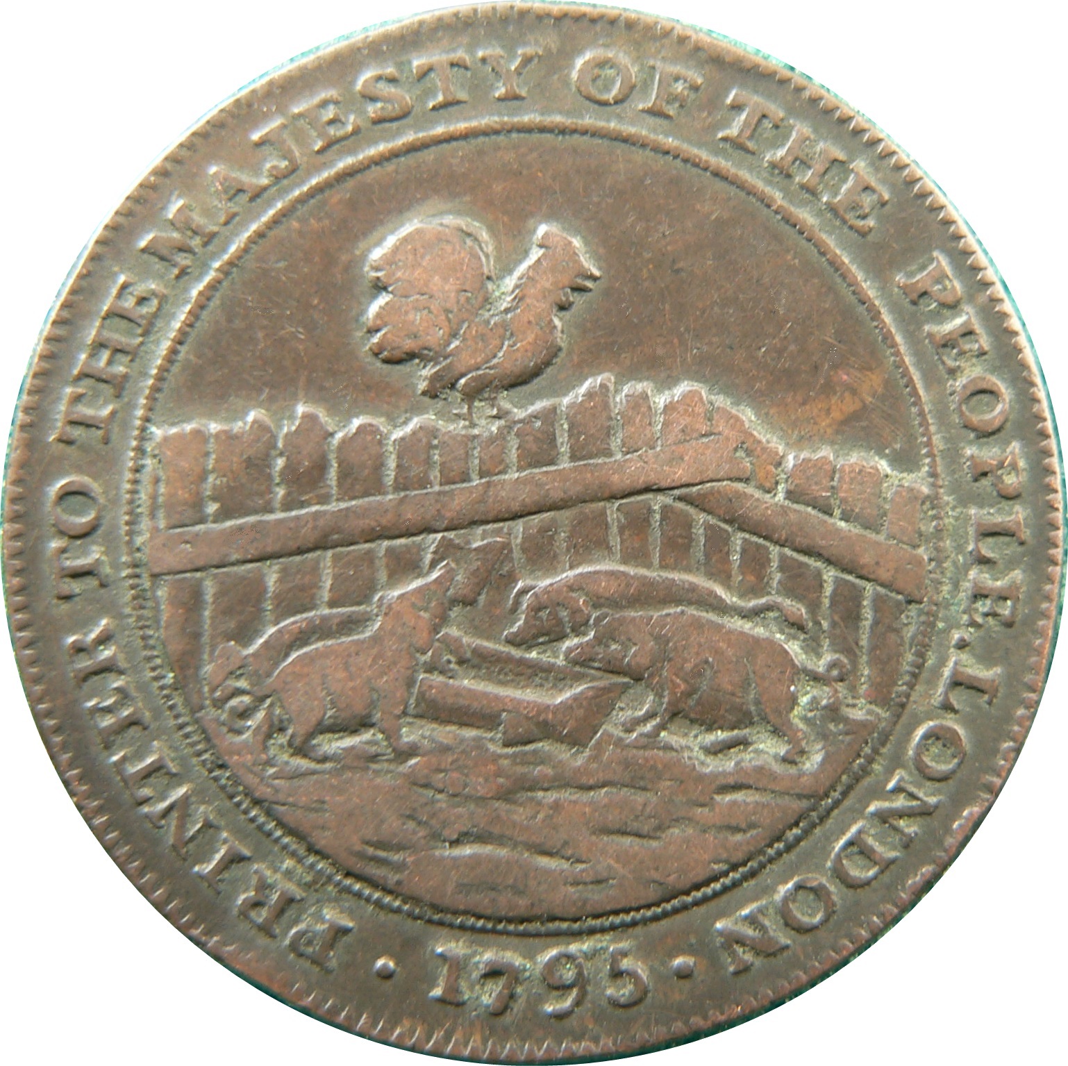 ½ Penny Middlesex - D I Eaton reverse