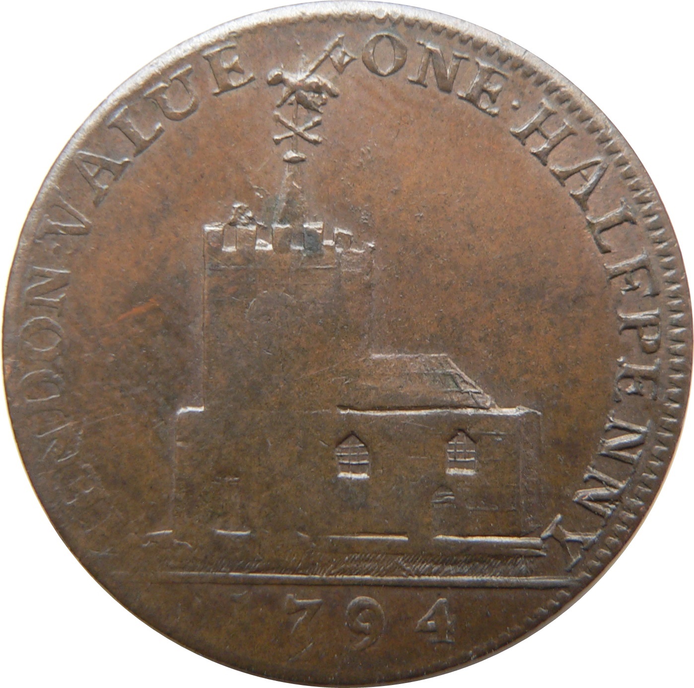 ½ Penny Middlesex - Hendon / B Price obverse
