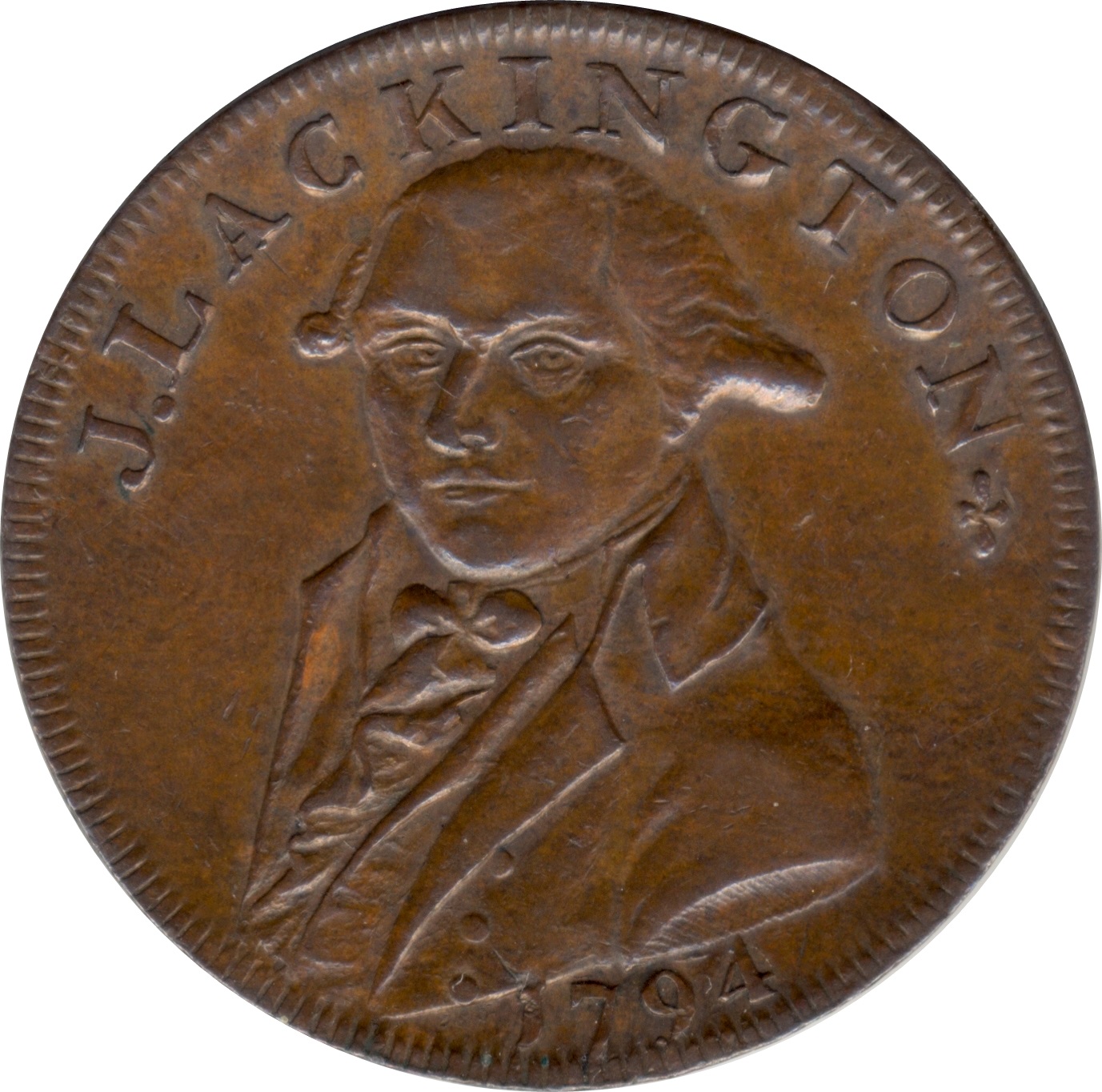 ½ Penny Middlesex - Lackington’s obverse