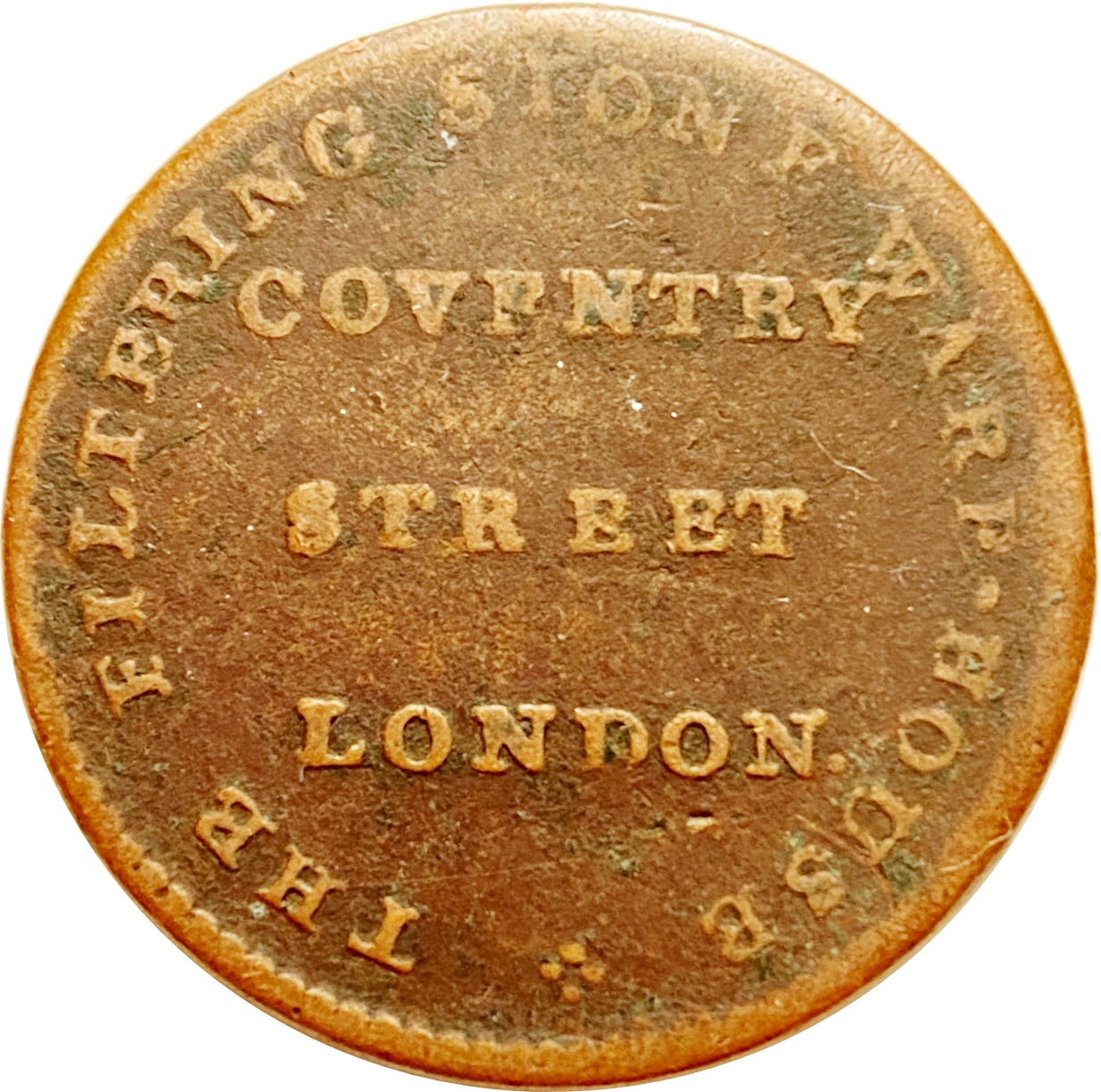 ½ Penny Middlesex - London / Coventry Street reverse