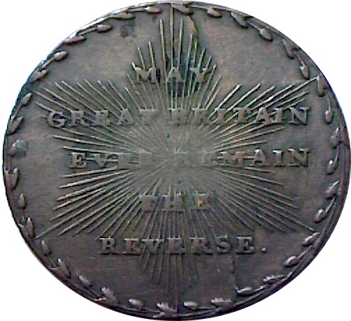 ½ Penny Middlesex - Map of France reverse