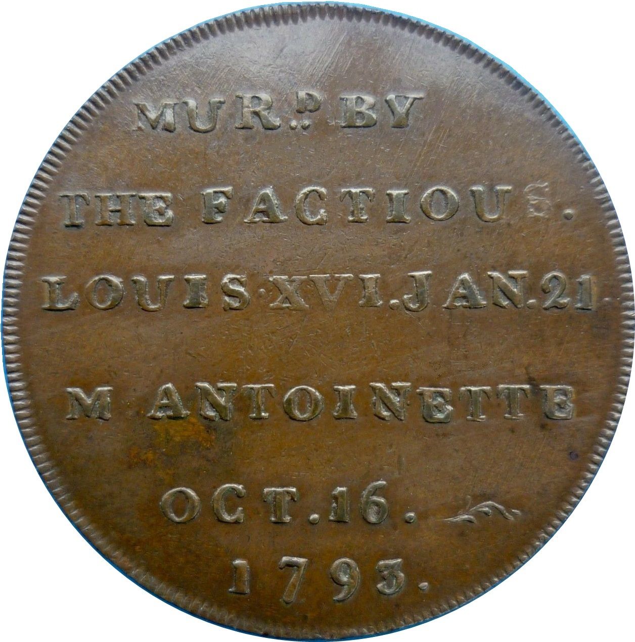 ½ Penny Middlesex - National Series / Louis XVI and M. Antoinette reverse