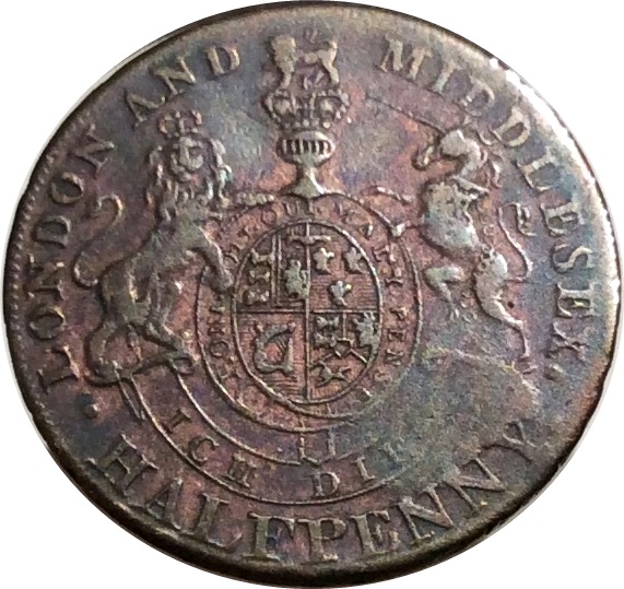 ½ Penny Middlesex - National Series / Prince of Wales reverse