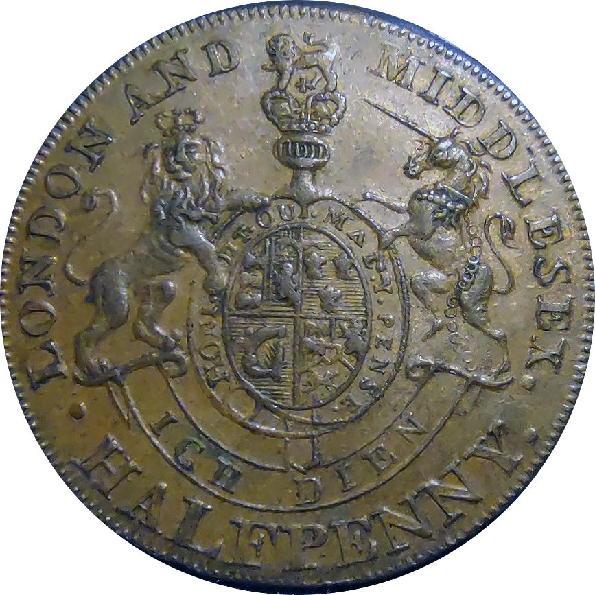 ½ Penny Middlesex - National Series / Prince of Wales reverse