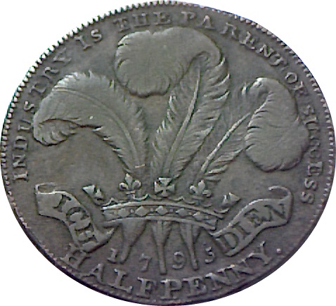 ½ Penny Middlesex - National Series / Prince of Wales reverse
