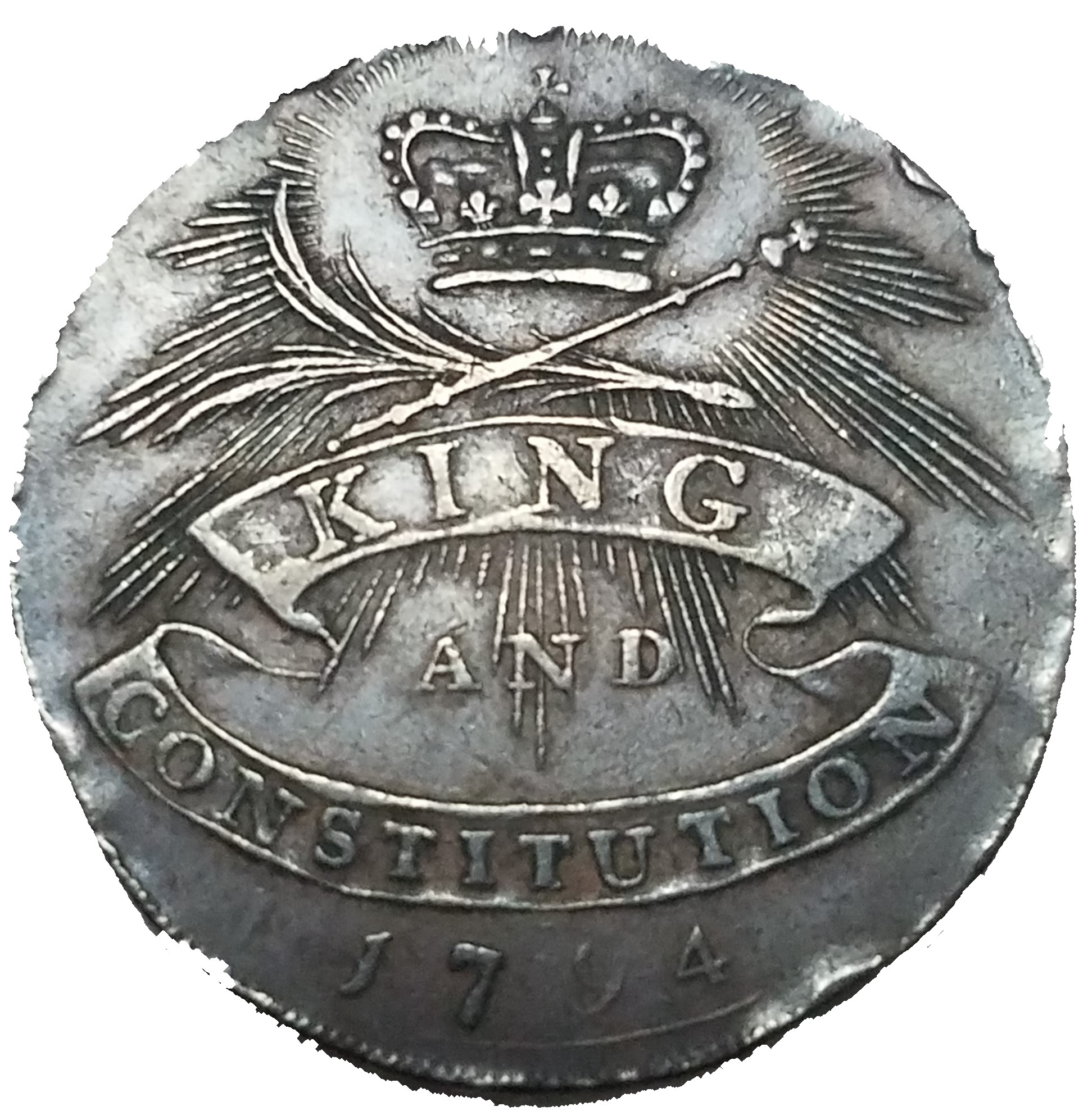 ½ Penny Middlesex - Newgate / King and Constitution reverse