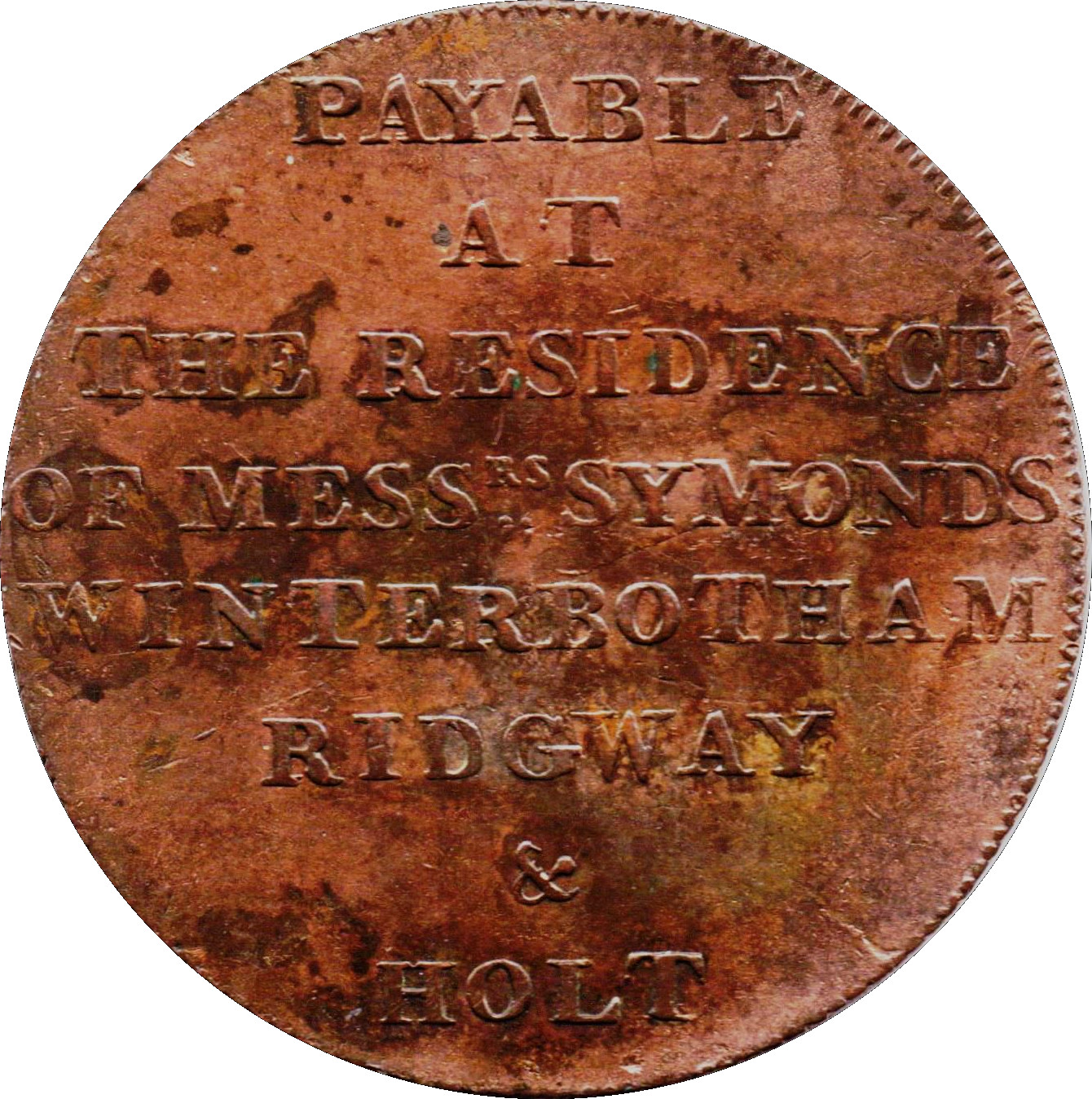½ Penny Middlesex - Newgate / Symonds reverse