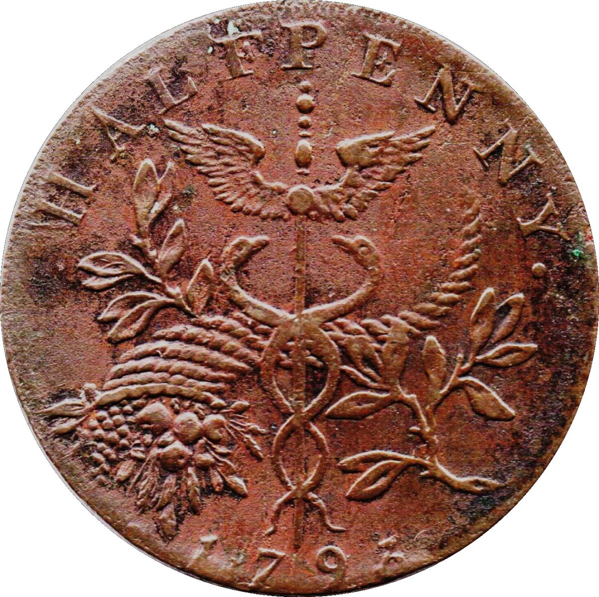 ½ Penny Middlesex - Political and Social Series / Newton reverse
