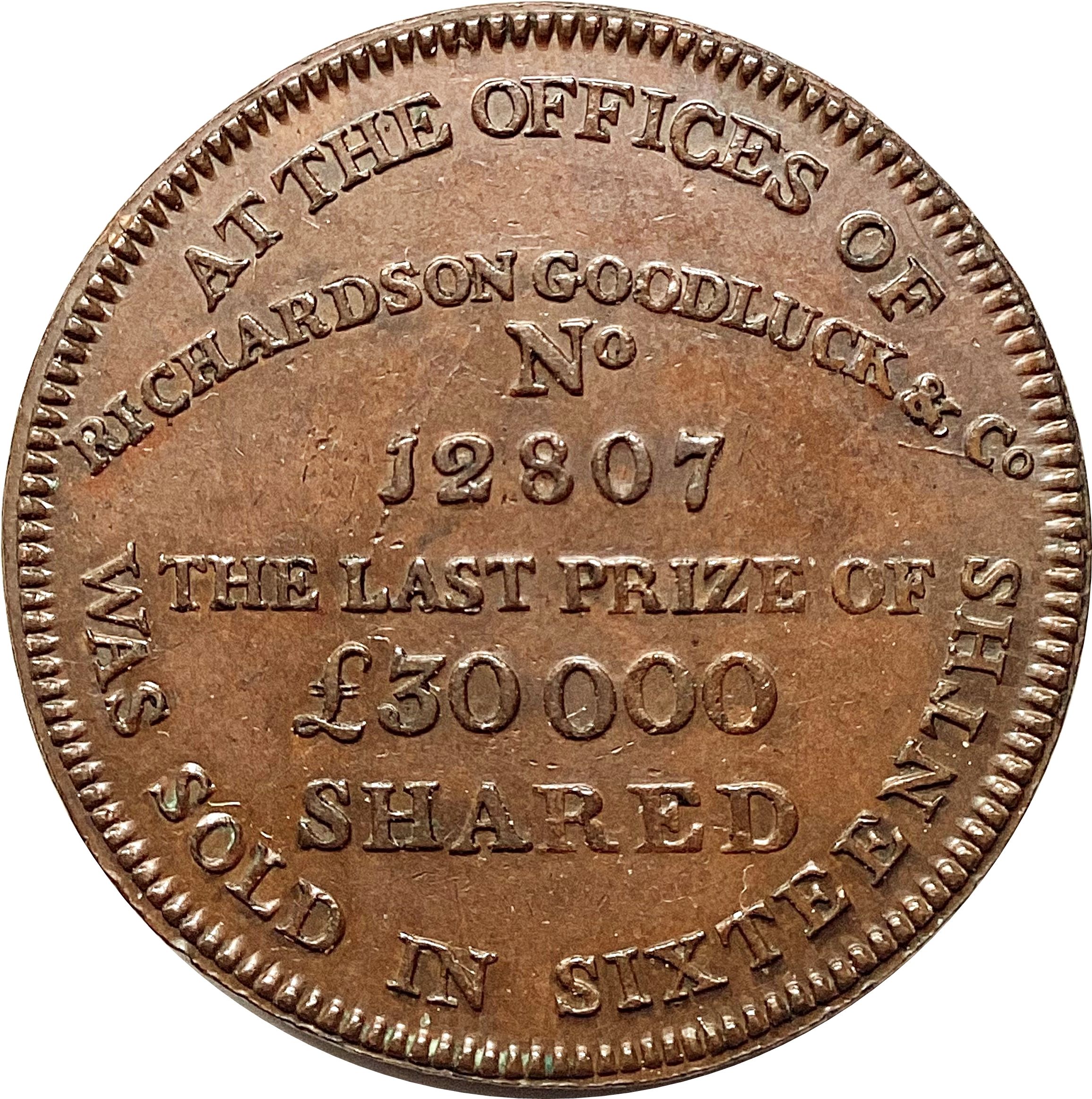 ½ Penny Middlesex - Richardson’s / Fortune reverse