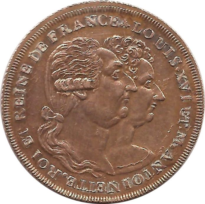 ½ Penny Middlesex - Skidmore's / Louis XVI and M. Antoinette reverse