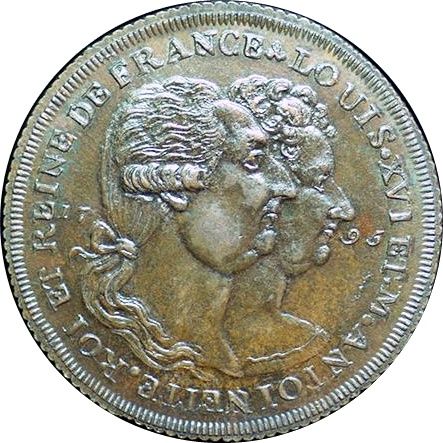 ½ Penny Middlesex - Skidmore's / Louis XVI and M. Antoinette reverse