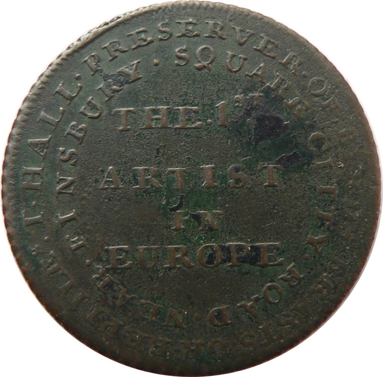 ½ Penny Middlesex - T. Hall reverse