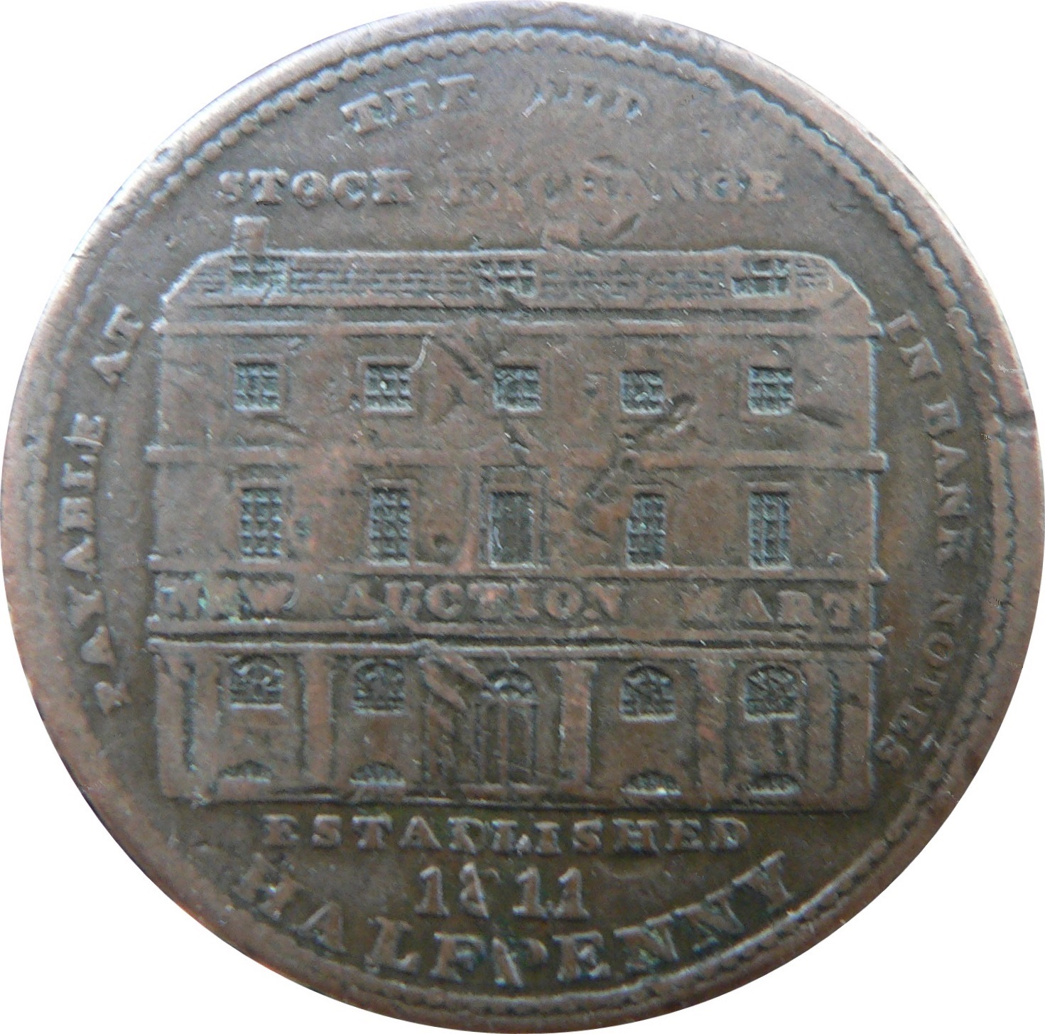 ½ Penny Middlesex - Thomas Wood reverse