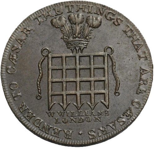 ½ Penny Middlesex - William Williams obverse