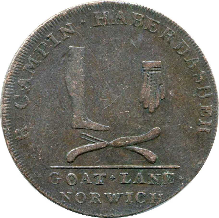 ½ Penny Norfolk – Norwich obverse