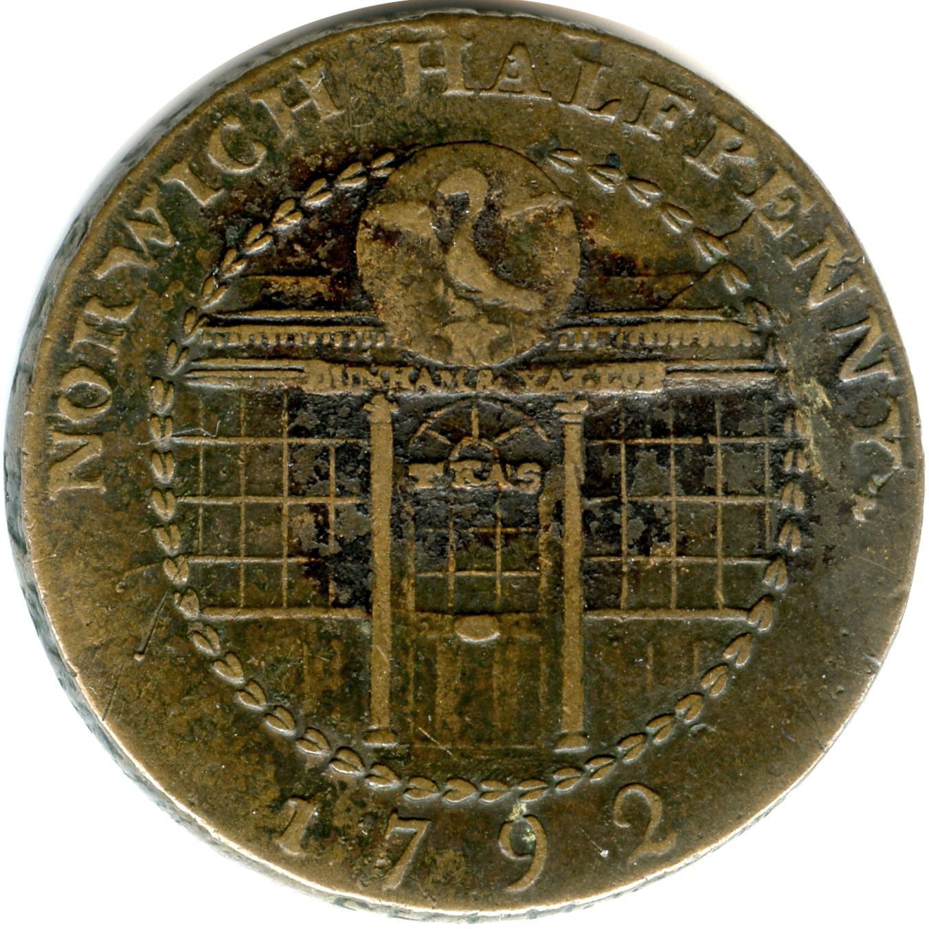 ½ Penny Norfolk – Norwich / Dunham and Yallop reverse