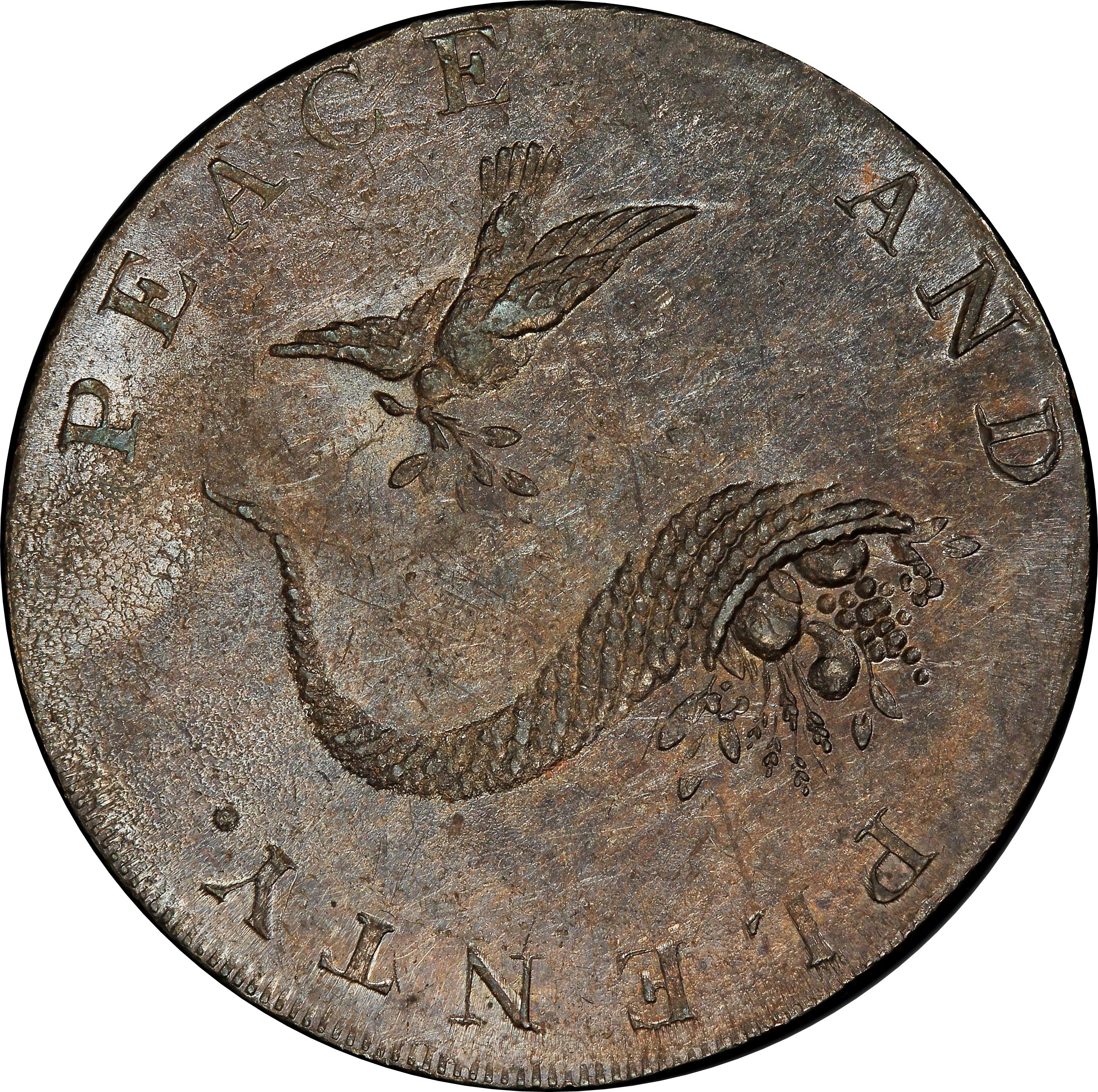 ½ Penny Norfolk - Norwich / Hope, Dove and Peace reverse
