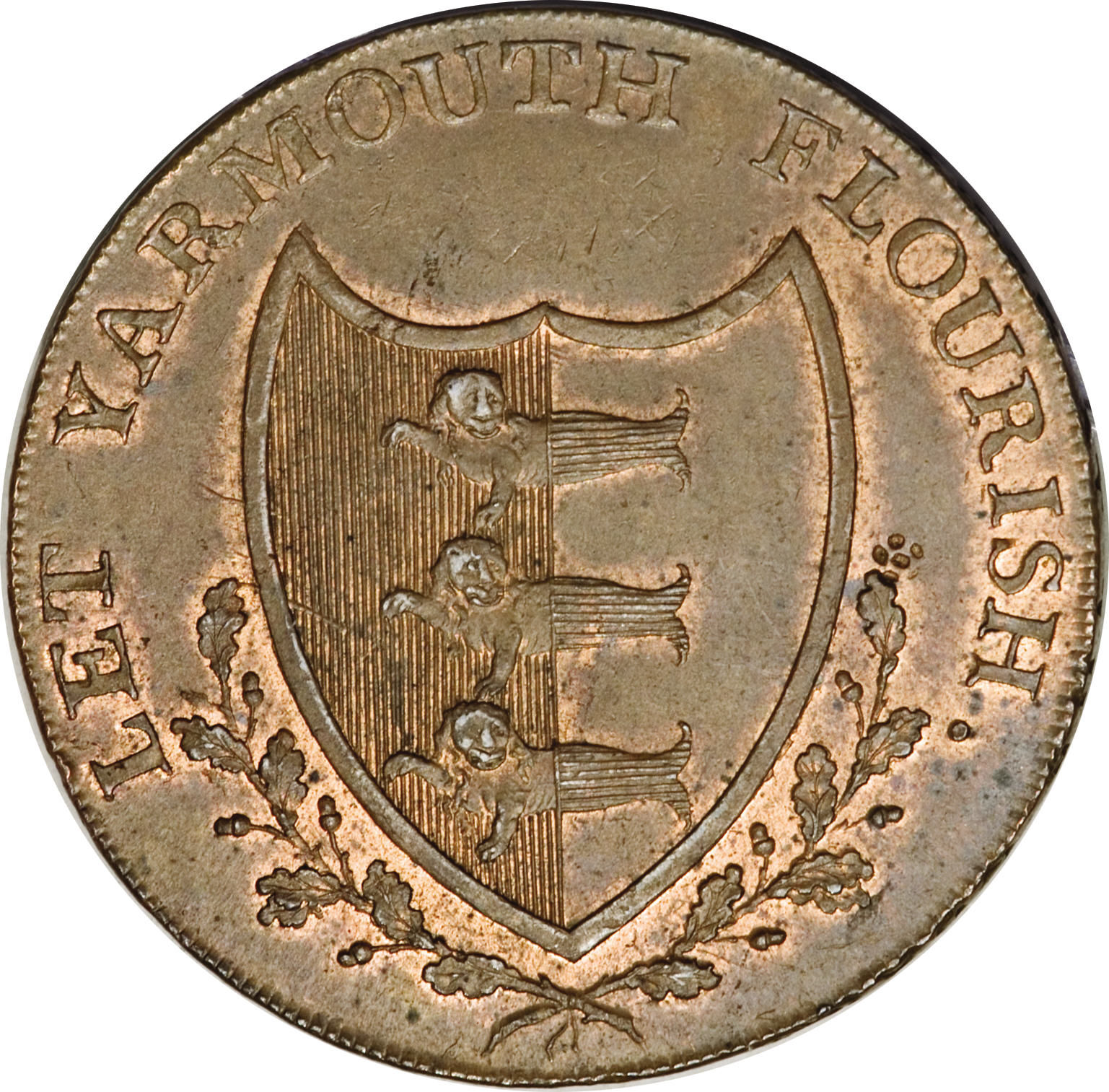 ½ Penny Norfolk - Yarmouth / W. Absolon reverse