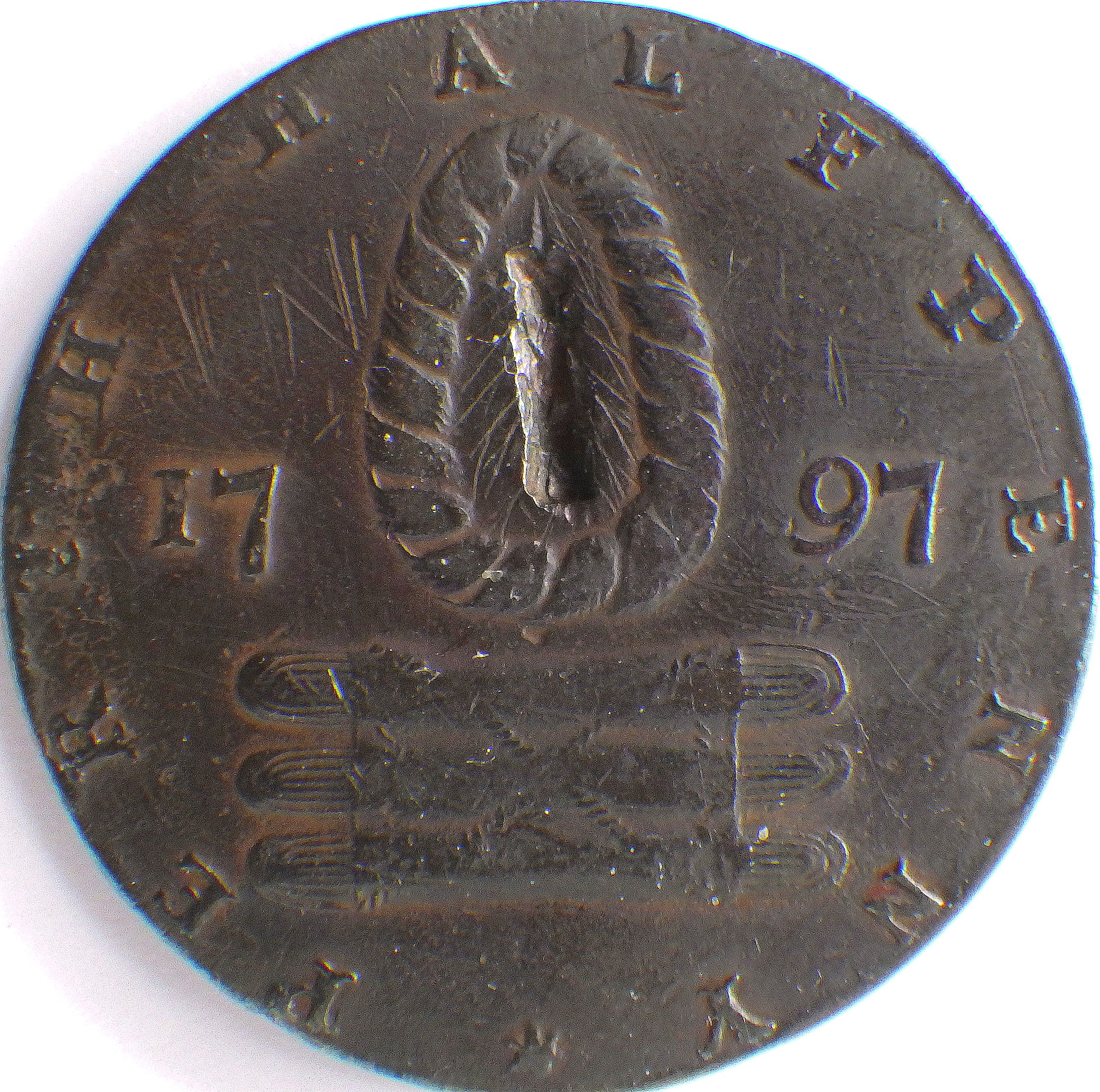 ½ Penny Perth - P. Maxwell obverse