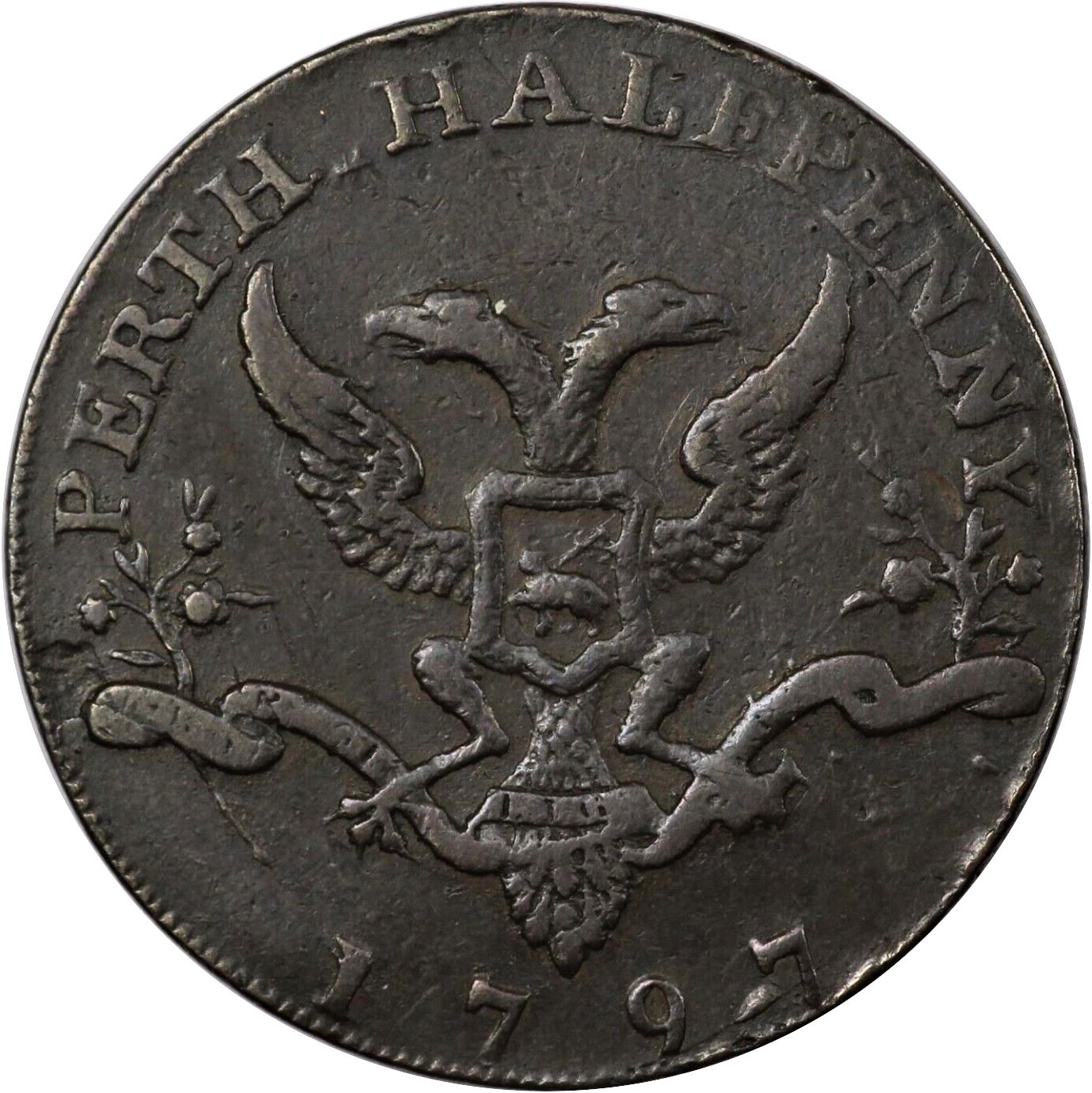 ½ Penny Perthshire - Perth / D. Peters reverse