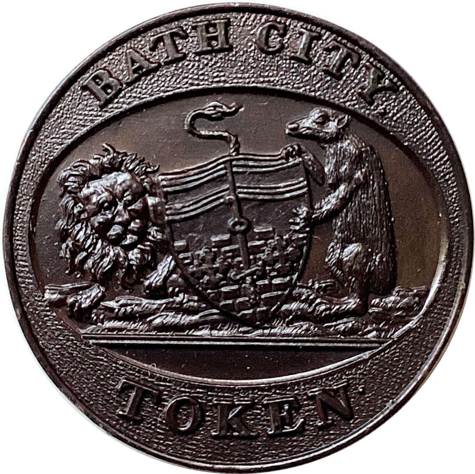 ½ Penny Somerset - Bath / City Token reverse