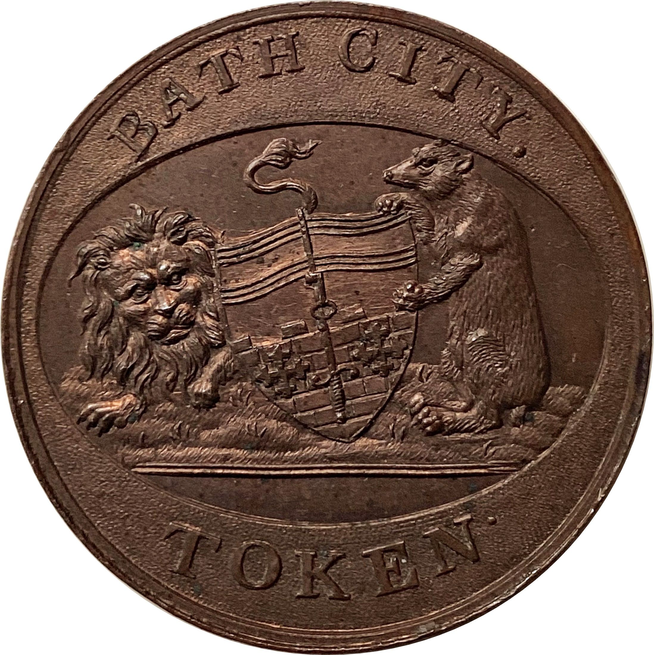 ½ Penny Somerset - Bath / City Token reverse