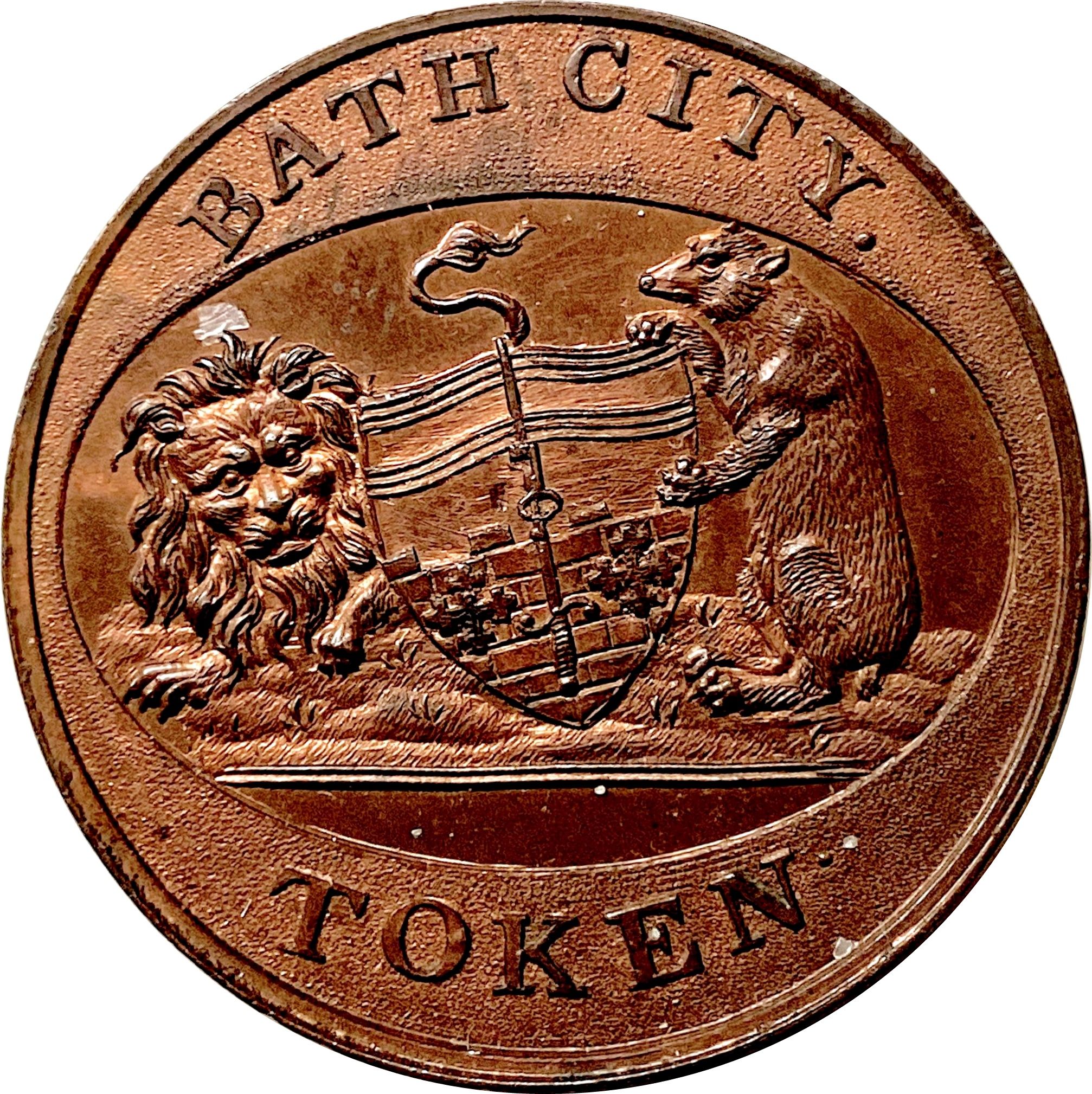 ½ Penny Somerset - Bath / City Token reverse
