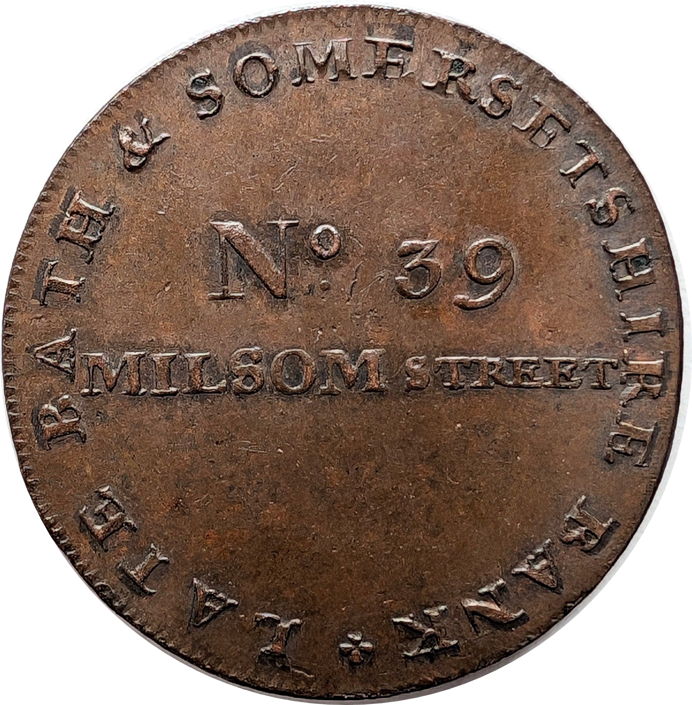 ½ Penny Somersetshire - Bath / Glover's reverse