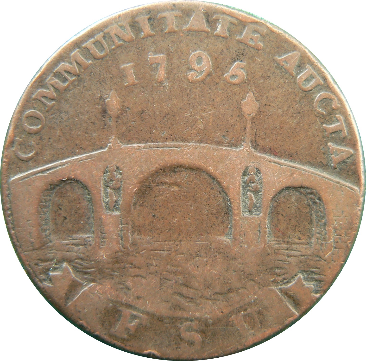 ½ Penny Suffolk - Beccles / Communitate Aucta reverse