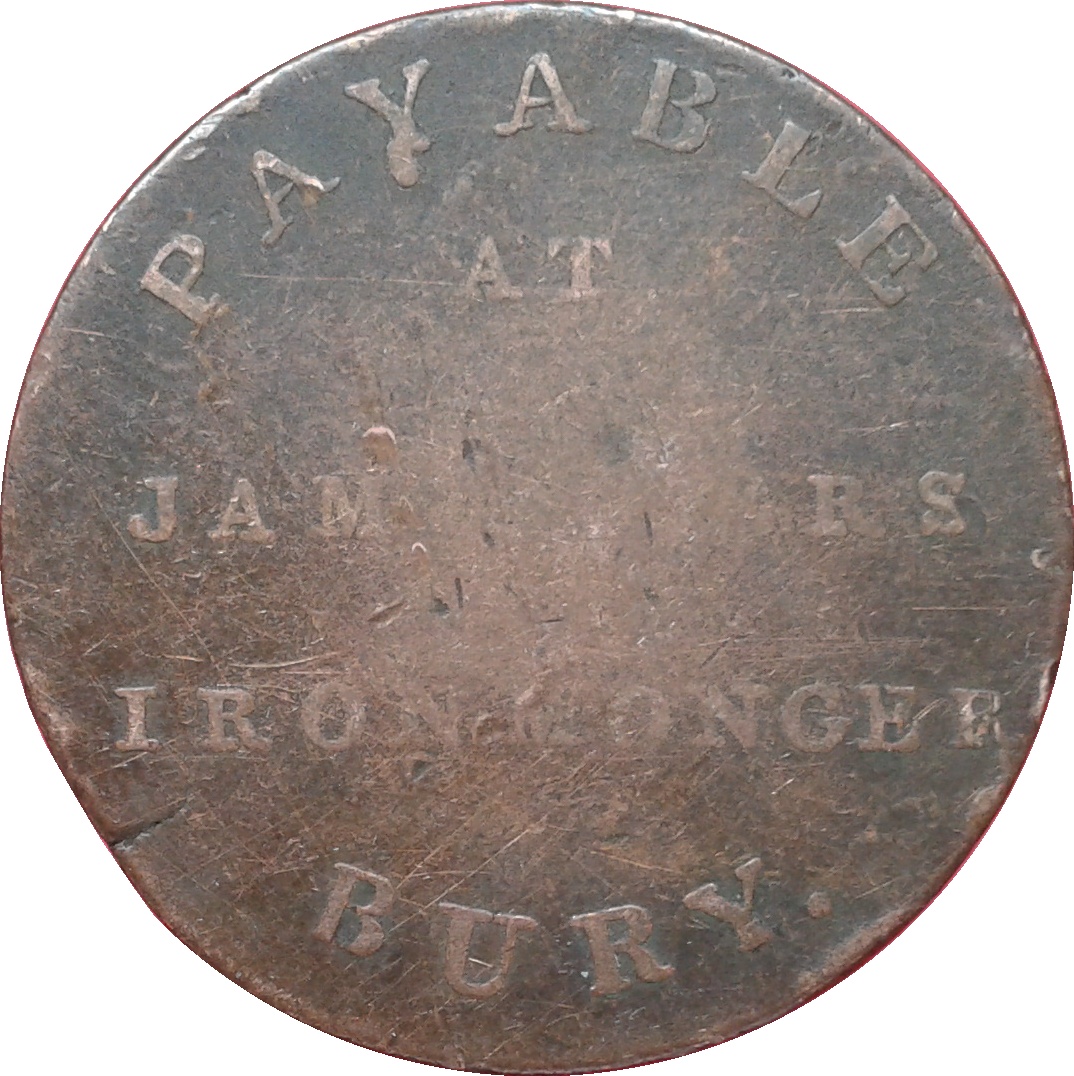 ½ Penny Suffolk - Bury / J. Goer reverse
