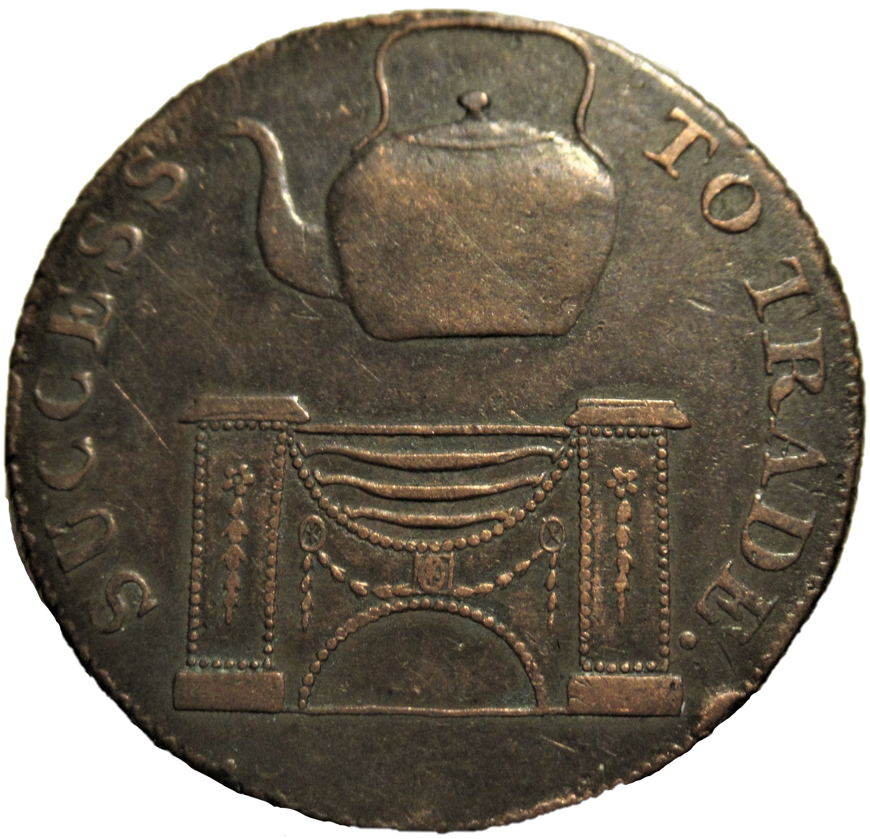 ½ Penny Suffolk - Bury / M. Apseys reverse